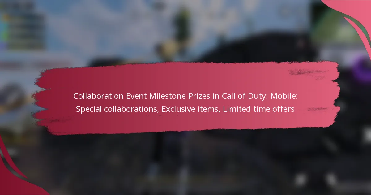 Collaboration Event Milestone Prizes in Call of Duty: Mobile: Special collaborations, Exclusive items, Limited time offers