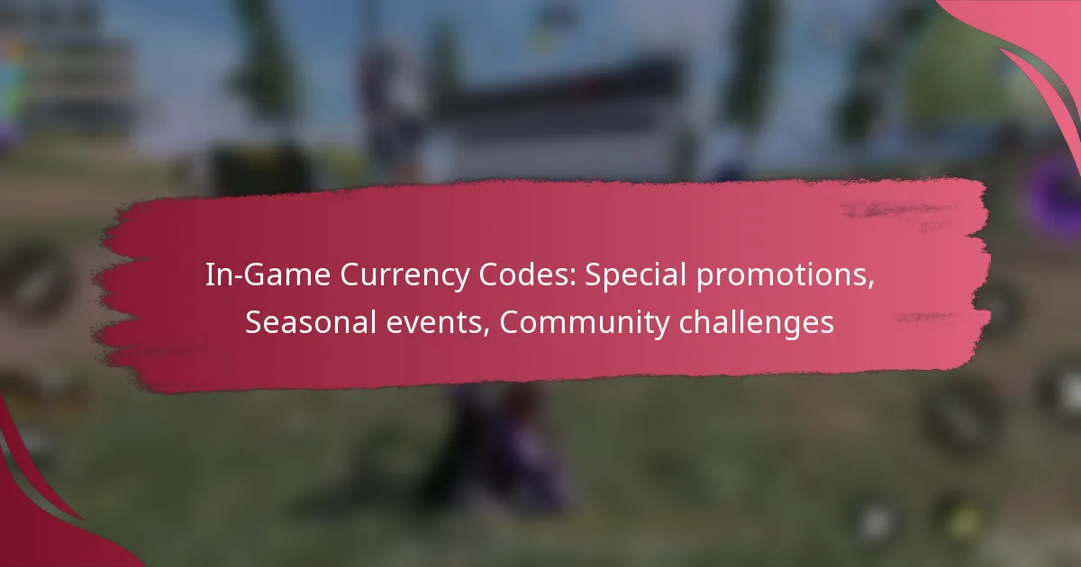 In-Game Currency Codes: Special promotions, Seasonal events, Community challenges