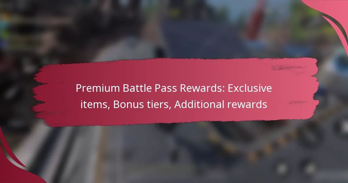 Premium Battle Pass Rewards: Exclusive items, Bonus tiers, Additional rewards
