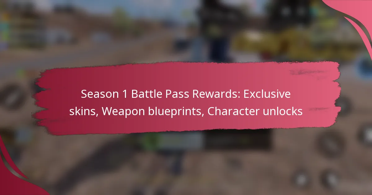Season 1 Battle Pass Rewards: Exclusive skins, Weapon blueprints, Character unlocks
