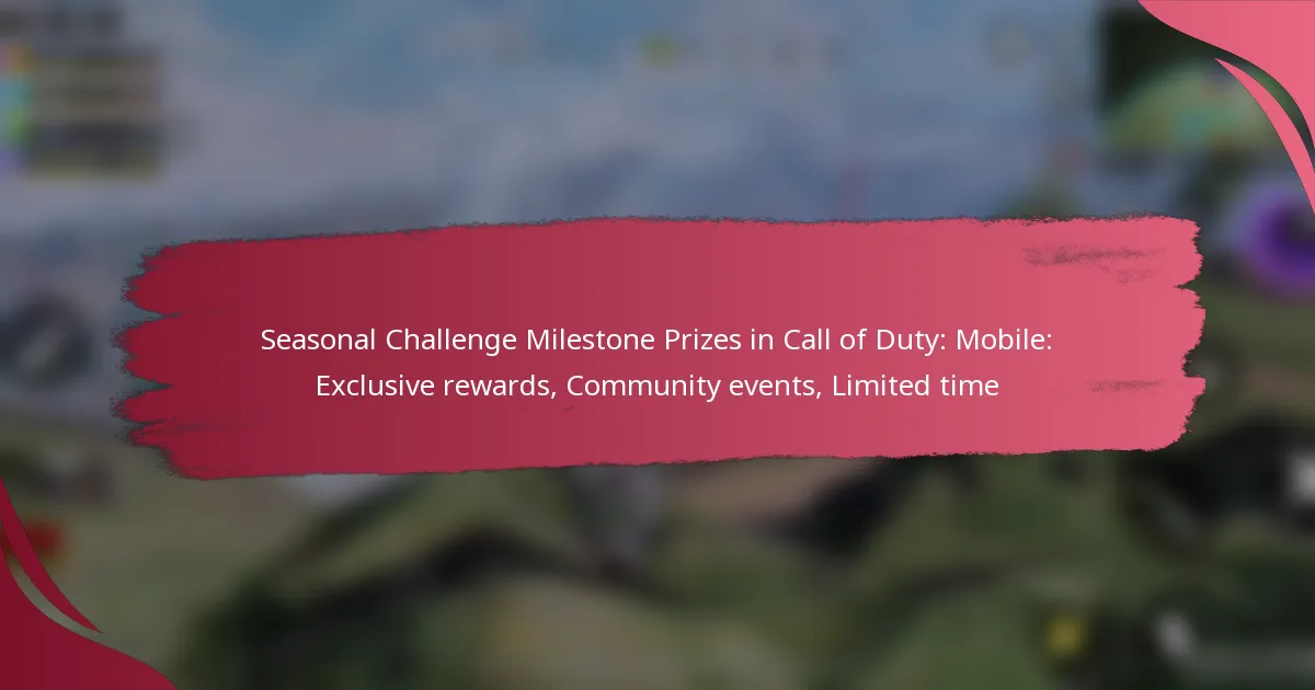 Seasonal Challenge Milestone Prizes in Call of Duty: Mobile: Exclusive rewards, Community events, Limited time