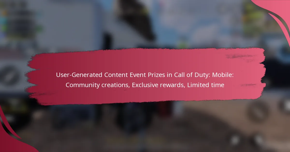 User-Generated Content Event Prizes in Call of Duty: Mobile: Community creations, Exclusive rewards, Limited time