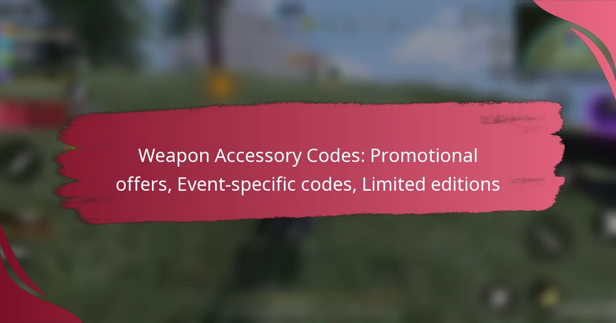 Weapon Accessory Codes: Promotional offers, Event-specific codes, Limited editions