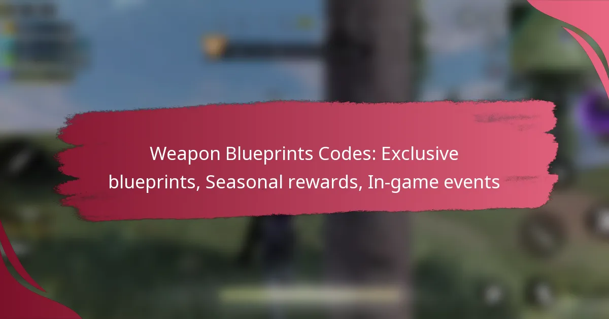 Weapon Blueprints Codes: Exclusive blueprints, Seasonal rewards, In-game events