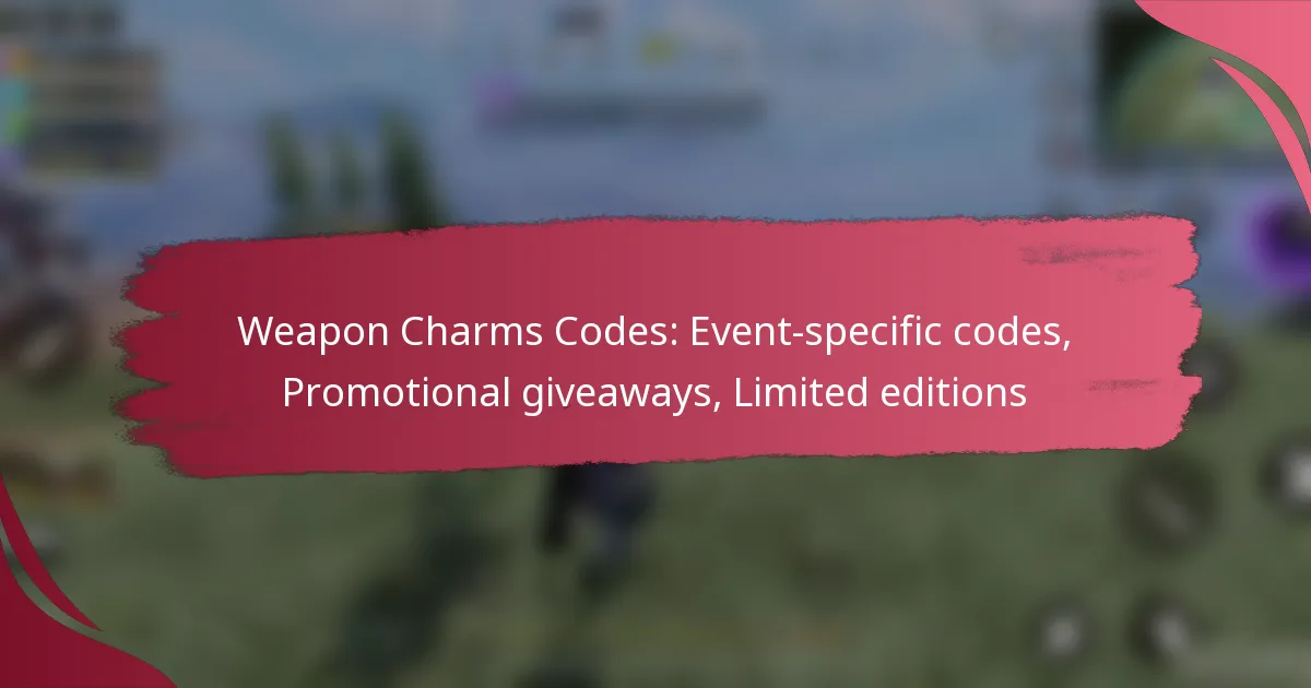Weapon Charms Codes: Event-specific codes, Promotional giveaways, Limited editions