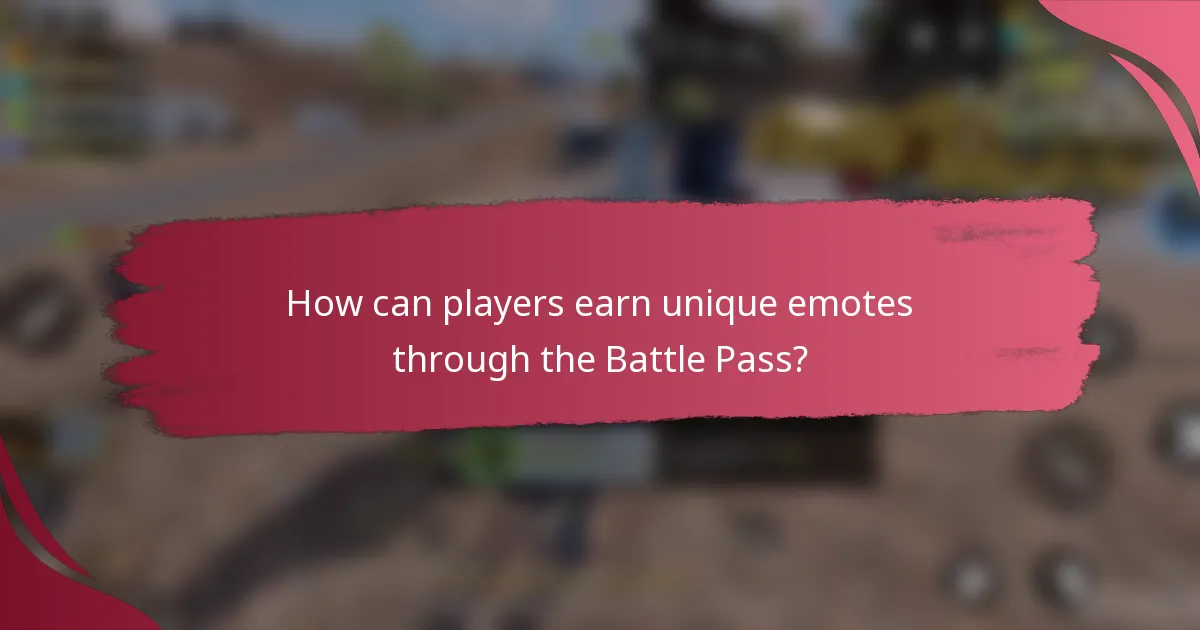How can players earn unique emotes through the Battle Pass?