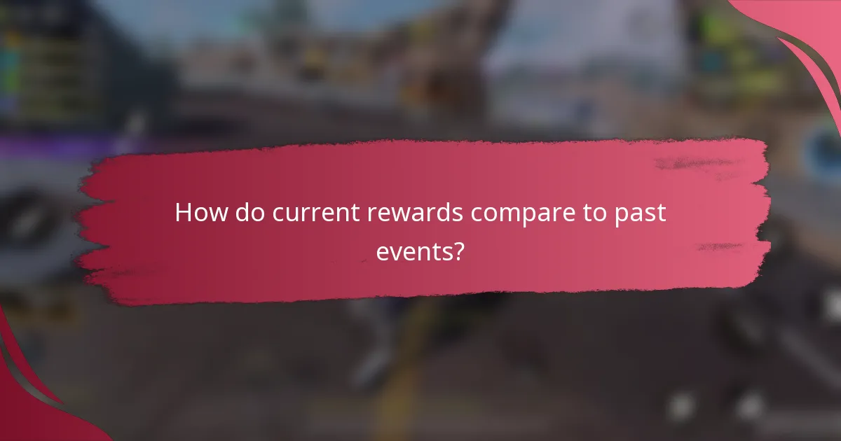 How do current rewards compare to past events?