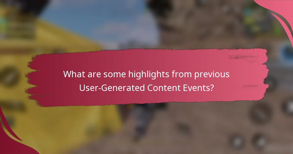 What are some highlights from previous User-Generated Content Events?