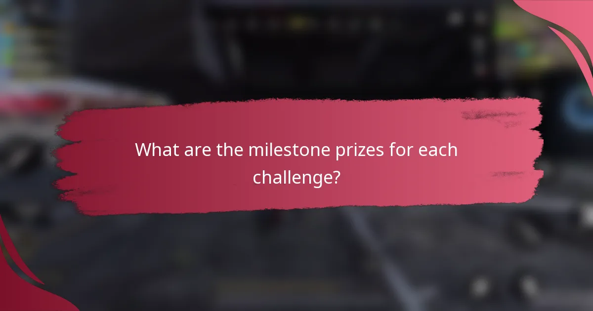 What are the milestone prizes for each challenge?