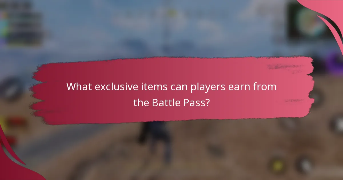 What exclusive items can players earn from the Battle Pass?