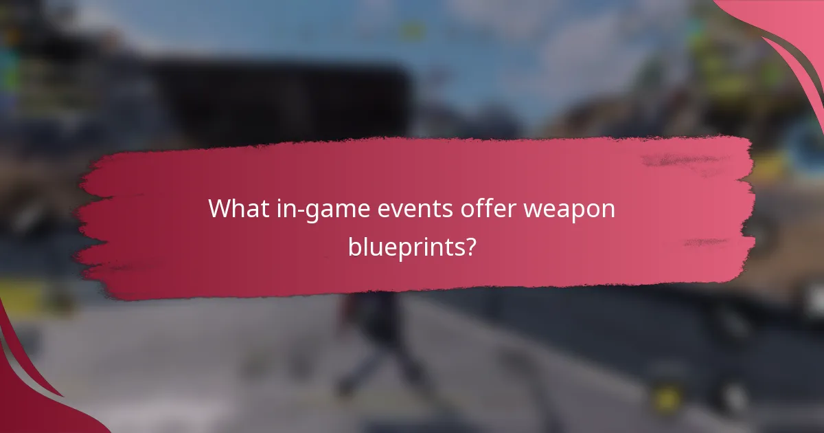 What in-game events offer weapon blueprints?