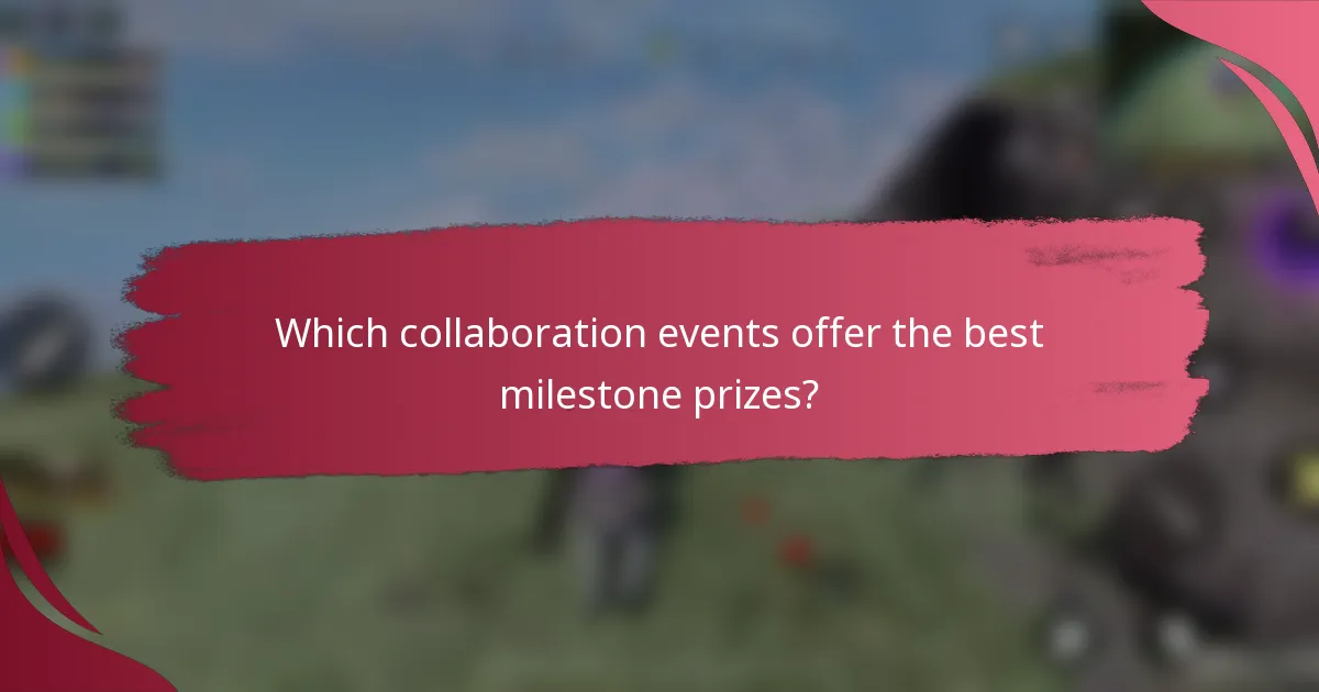 Which collaboration events offer the best milestone prizes?