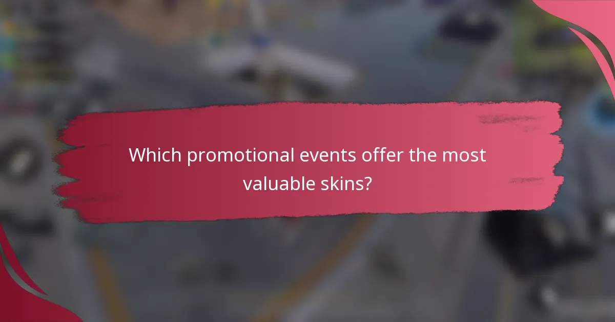 Which promotional events offer the most valuable skins?